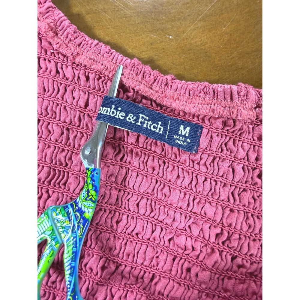 Abercrombie & Fitch Eyelet Tank Top Womens Medium Pink Lace Up Coquette Cottage - Picture 5 of 8